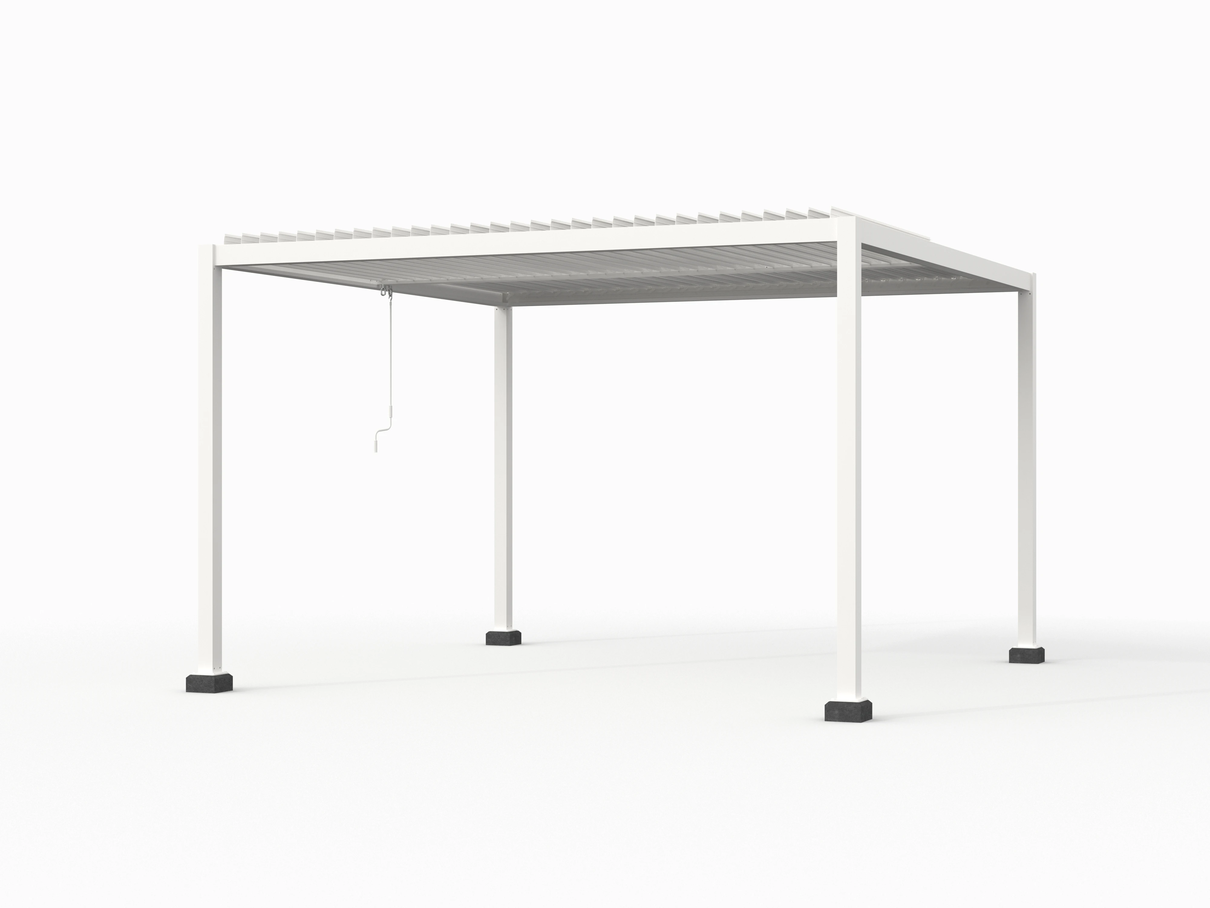 Aluminium Pergola Met Lamellen Wit 400 x 400 cm - Afbeelding 1